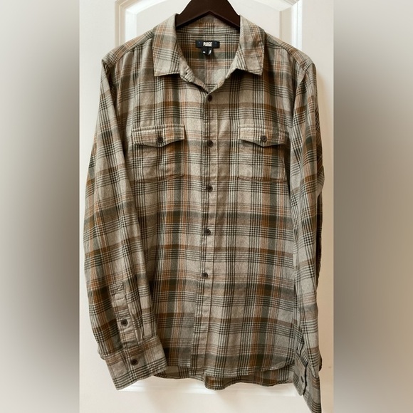Paige Mens Plaid Flannel Button Down - Picture 1 of 4